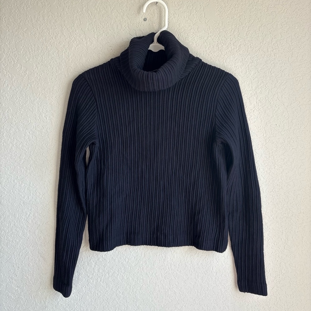Club Monaco navy Turtleneck Ribbed Sweater